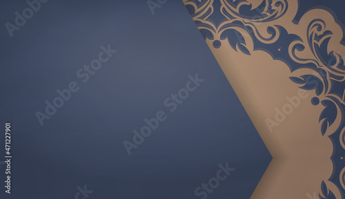 Background in blue with indian brown pattern and logo space