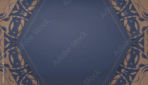 Background in blue with indian brown pattern and place under your text