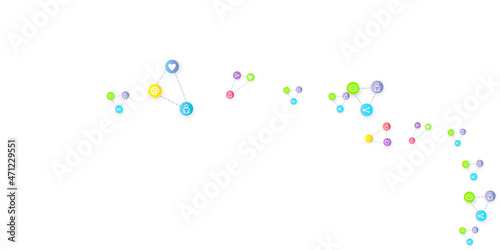 Social media marketing icons internet tags target