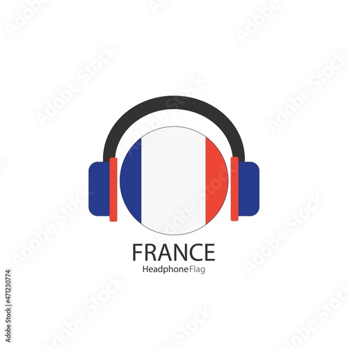 France headphone flag vector on white background.