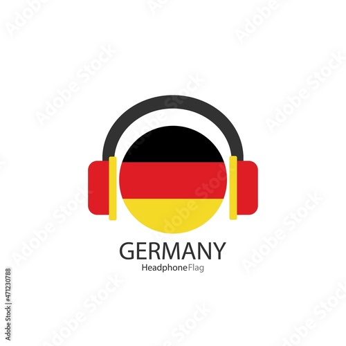 Germany headphone flag vector on white background.