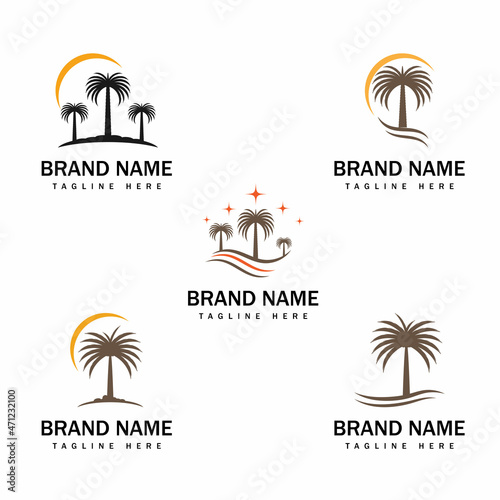 Date tree icon vector illustration logo template