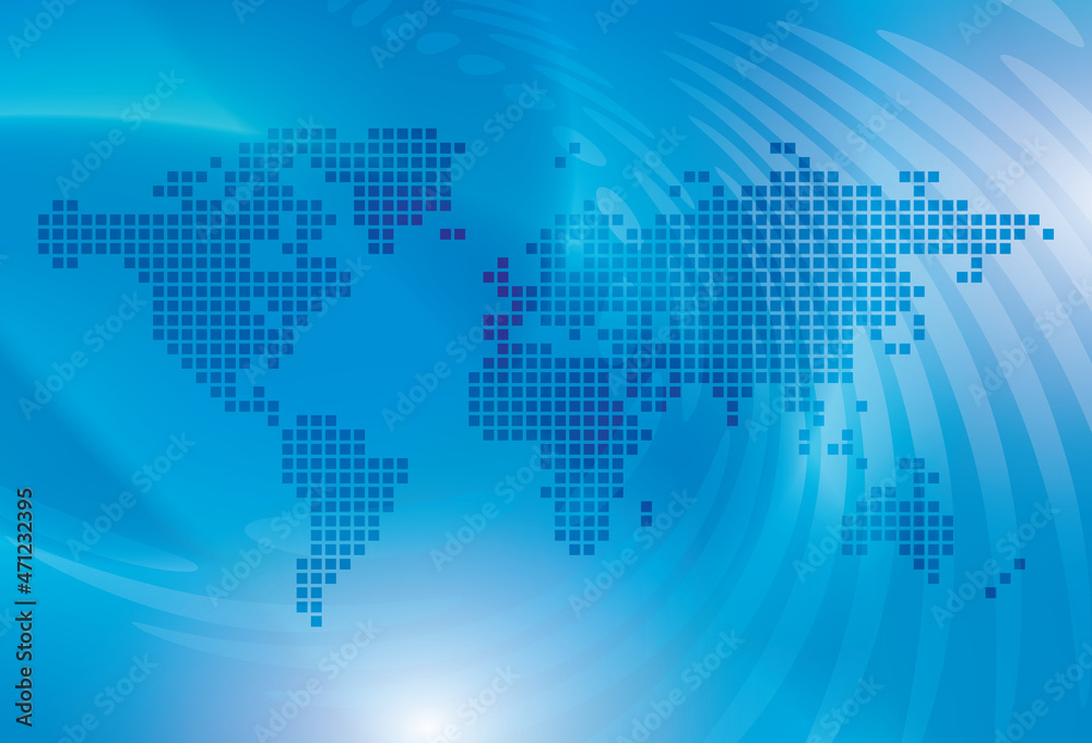 silhouette of world map on blue vector background with abstractions silhouette of world map on blue vector background with abstractions