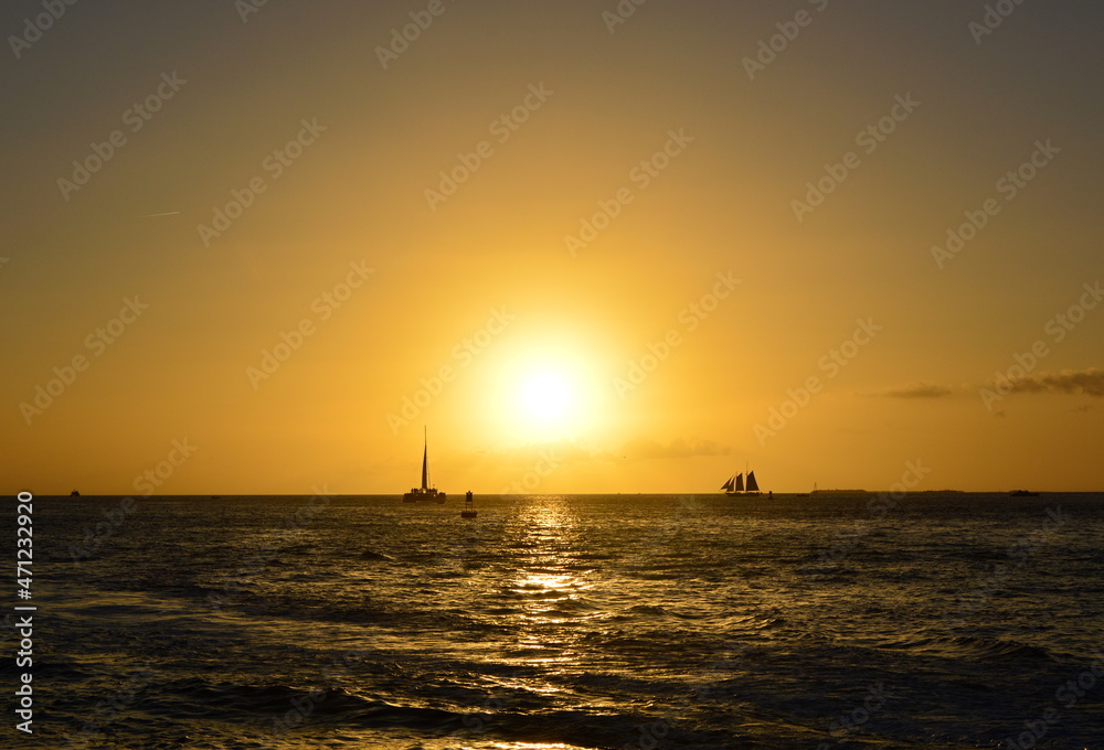 Fototapeta premium Sonnenuntergang über dem Golf von Mexico, Key West, Florida Keys