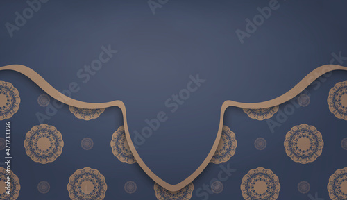 Background in blue with vintage brown pattern and place under your text