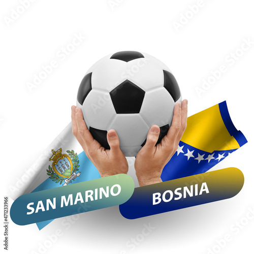 Soccer football competition match, national teams san marino vs bosnia photo