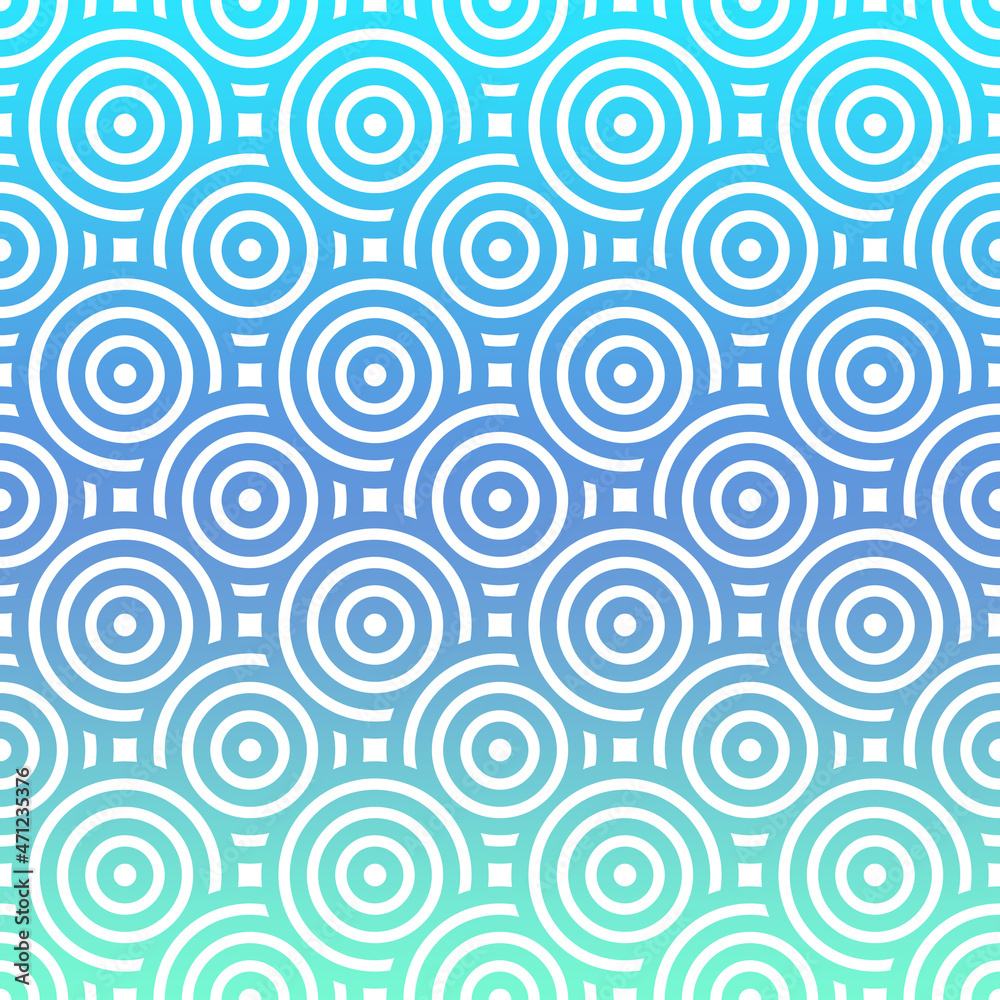 Abstract overlapping circles ethnic pattern background.
