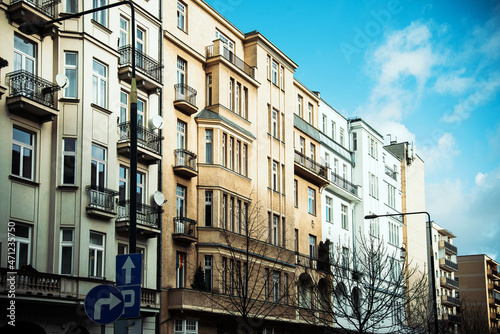 Antique building view in Old Town Warsaw, Poland