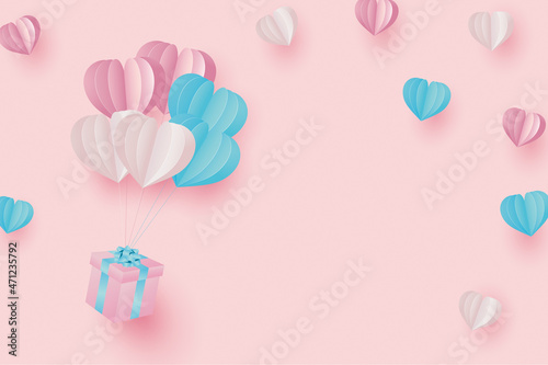 ハートのクラフトとギフトボックスの3Dイラスト