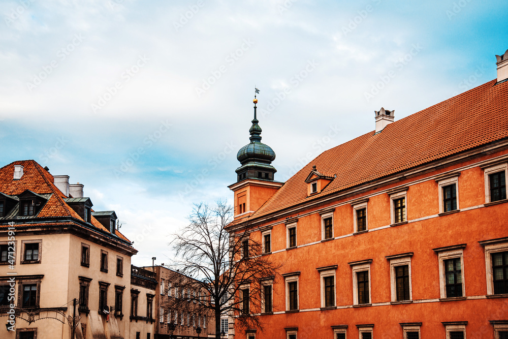 Fototapeta premium Street view of Old Town Warsaw, Poland