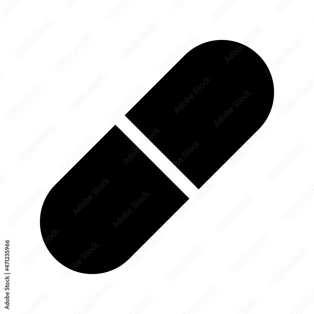 capsule icon with black outline style capsule icon with black outline style