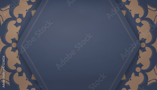 Baner in blue with a luxurious brown pattern and place under your text