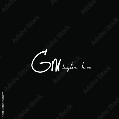 Simple Initial gm tag handwriting logo vector