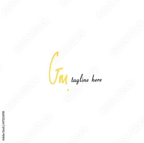 Simple Initial gm handwriting logo vector