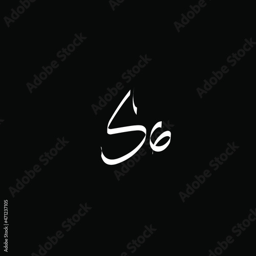 Simple Initial SG handwriting logo vector