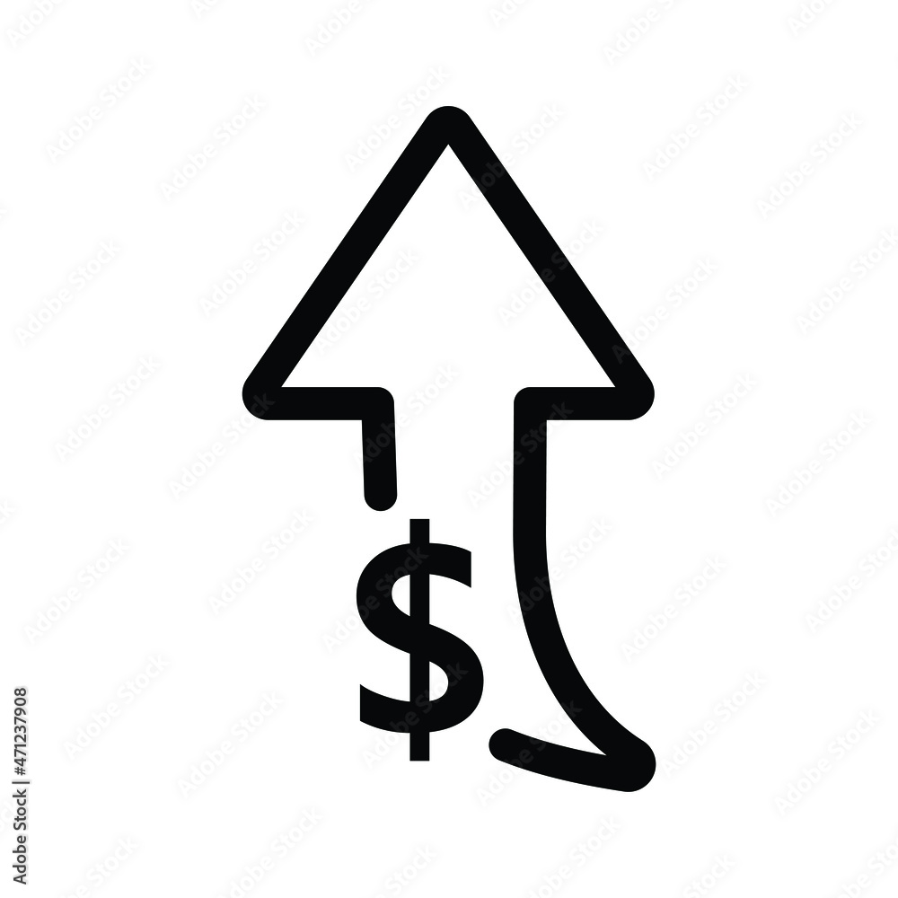 dollar rate increase icon up dollar sign dollar rate increase icon up dollar sign