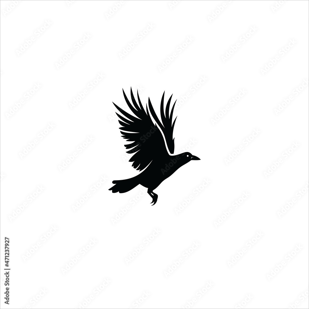 Naklejka premium crow logo vector abstract template