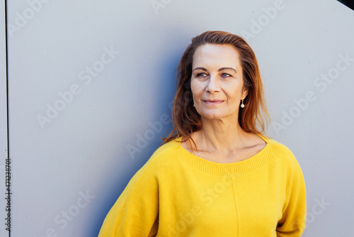 Obraz na płótnie Pensive quiet middle-aged woman with a wistful expression