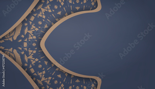 Baner in blue with abstract brown pattern and place under your text