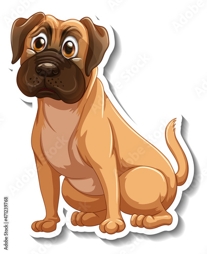 Boxer dog cartoon sticker