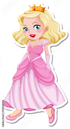 Beautiful princess cartoon character sticker