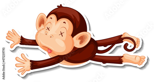 Photography Dead monkey cartoon character sticker