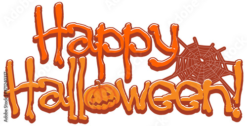 Happy Halloween logo with jack'o lantern