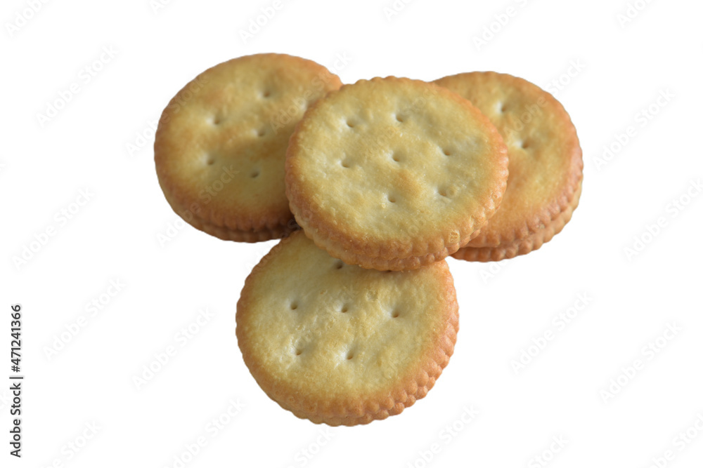 Crackers stuffed with cream. Crackers on white isolated background. With clipping path.