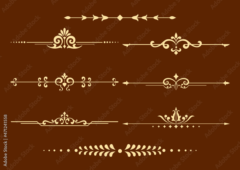 Fototapeta premium Vintage set. Floral elements for design monograms, invitations, frames, menus and labels. Graphic design of the website, cafes, boutiques, hotels, wedding invitations.