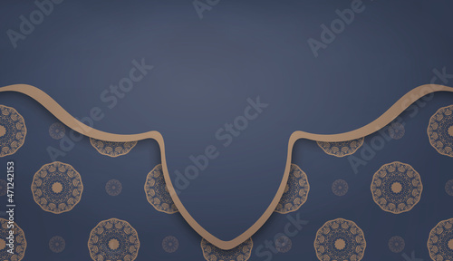 Baner in blue with Indian brown ornament and place under your text