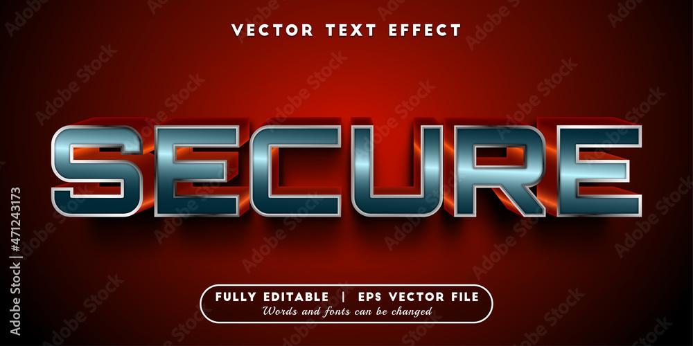 Text effects 3d secure, editable text style
