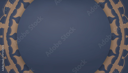 Baner in blue with Indian brown pattern and place for text