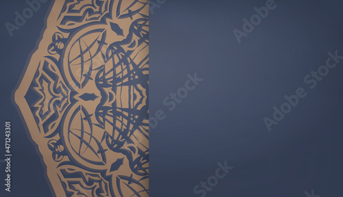 Baner in blue with Indian brown pattern and place under your text