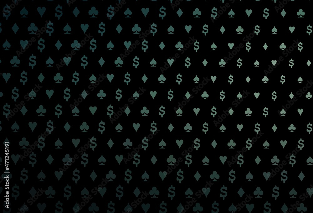 Dark green vector layout with elements of cards. Dark green vector layout with elements of cards.