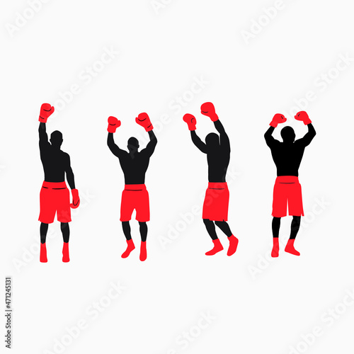 Red Boxing winner silhouette