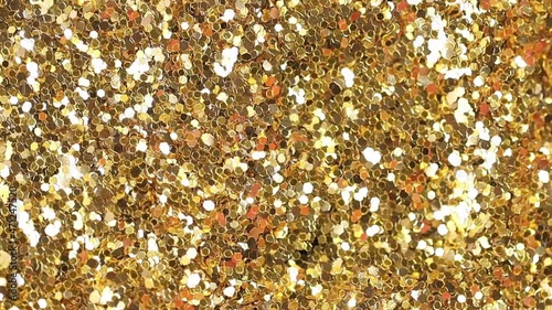 Moving Golden Shiny Lights. slow motion.