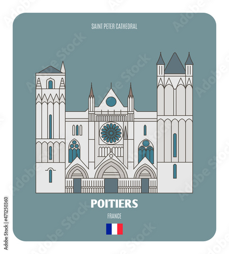Saint Peter Cathedral in Poitiers, France photo