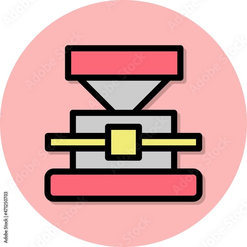 Crusher Line Filled Circle Vector Icon Design