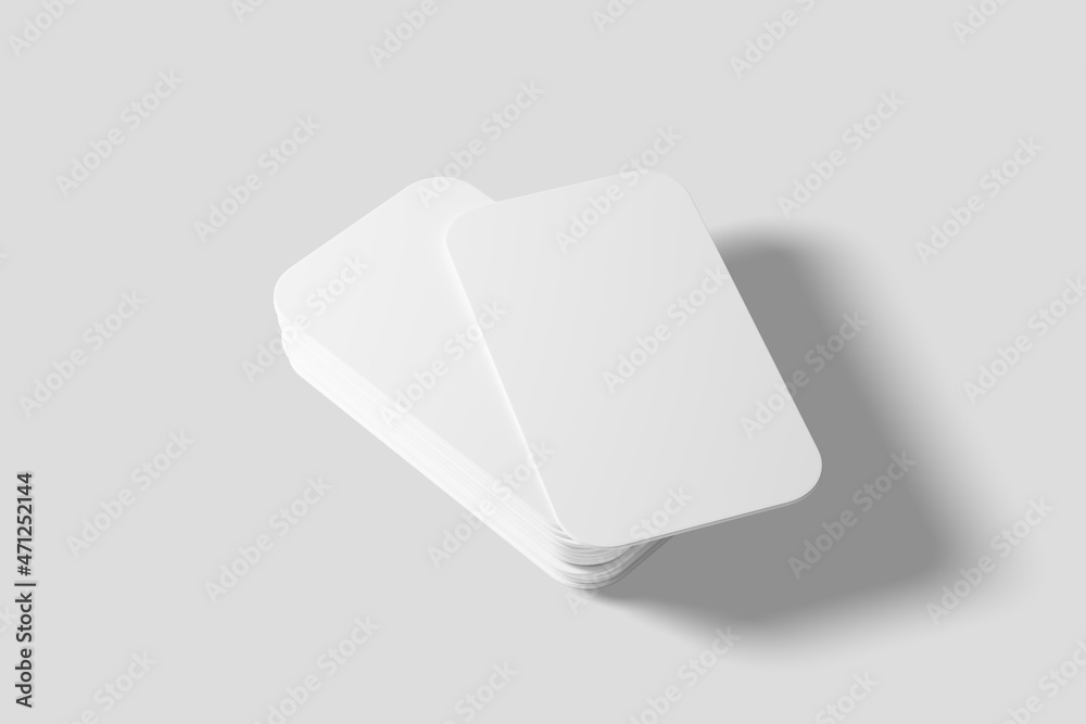 Vertical Round Corner Business Card White Blank 3D Rendering Mockup Vertical Round Corner Business Card White Blank 3D Rendering Mockup