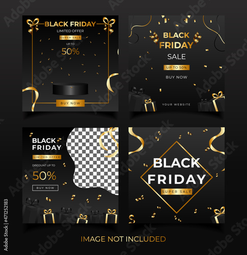 black friday social media post collection
