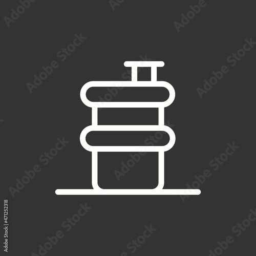 Barrel Line Inverted Vector Icon Design