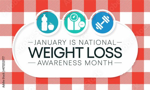 National Weight loss awareness month is observed every year during January, Vector illustration