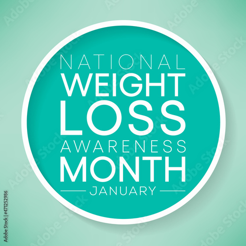 National Weight loss awareness month is observed every year during January, Vector illustration