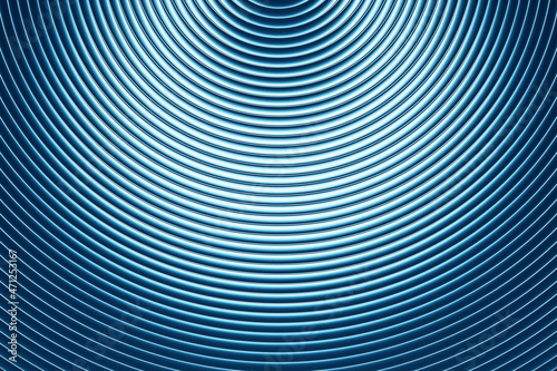 3d illustration of a classic blue abstract gradient background with lines. PRint from the waves. Modern graphic texture. Geometric pattern.
