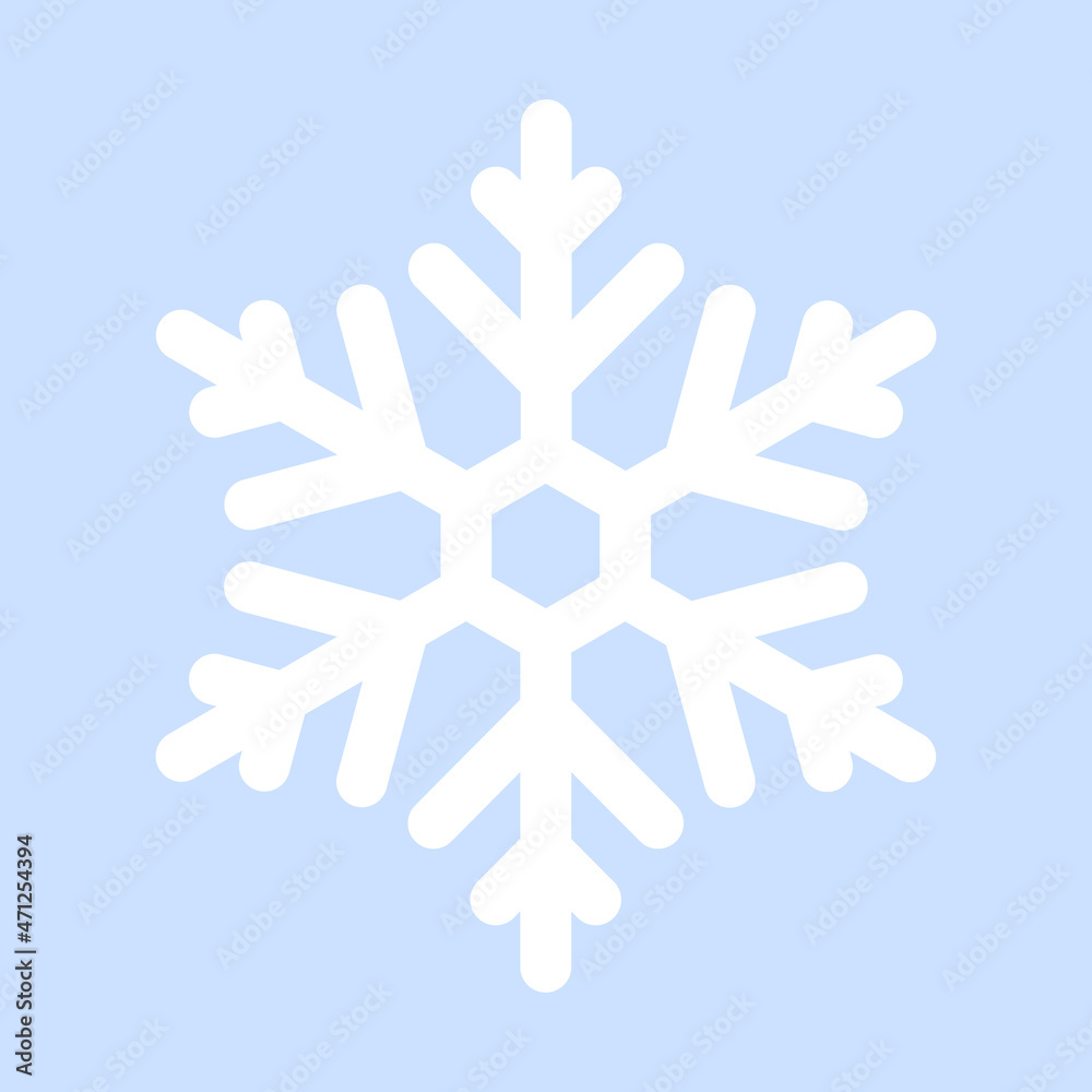 White snowflake isolated on a blue background. Blue mood White snowflake isolated on a blue background. Blue mood