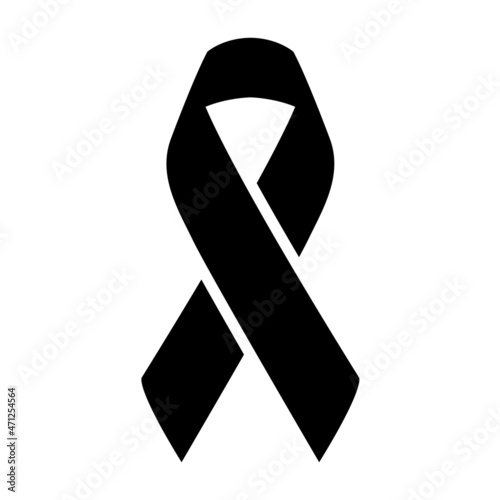 Black carcinoma tape isolated on white background. Anti-cancer tape.