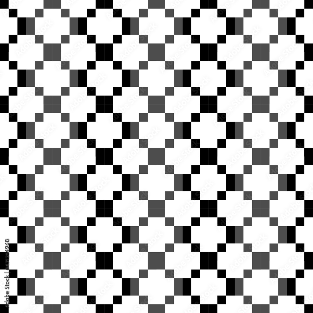 Seamless pattern vector grid line with diamond shape. simple graphic black and white