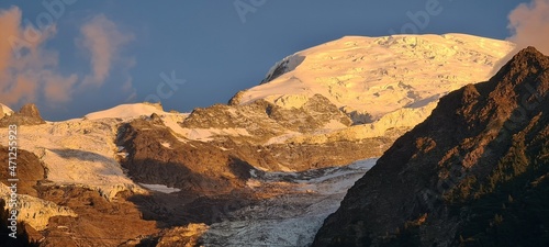 French Alps at sunset  Chamonix  France
