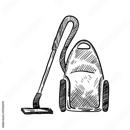 Vector illustration of vacuum cleaner isolated on white background