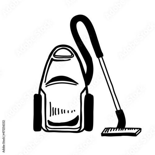 Vector illustration of vacuum cleaner isolated on white background